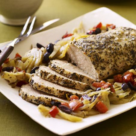 Slow-Cooker Mediterranean Pork Roast