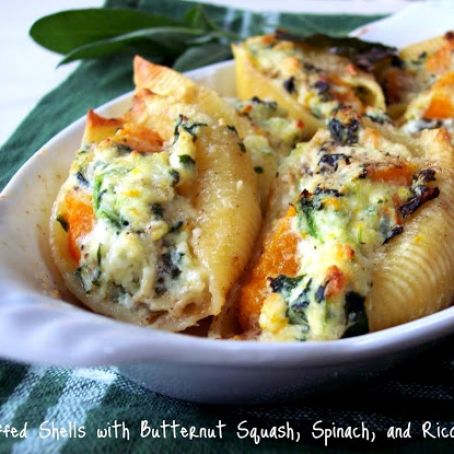 Butternut Squash, Ricotta & Spinach Stuffed Shells (no garlic)