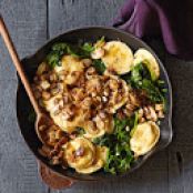 Cheese Ravioli with Mushrooms and Spinach