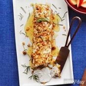 Walnut-Crusted Goat Cheese with Rosemary Honey