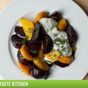 Roasted Beets with Creamy Goat Cheese and Herbs