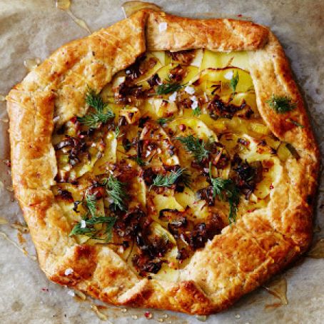 Goat Cheese, Leek, and Potato Galettes with Pistachio Crust