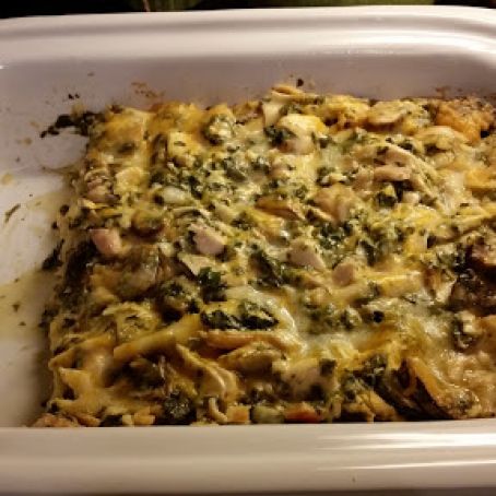 K's Slow Cooker Chicken & Spinach Lasagna