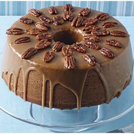 Pumpkin-Pecan Cake with Brown Sugar and Bourbon Glaze