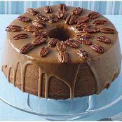 Pumpkin-Pecan Cake with Brown Sugar and Bourbon Glaze