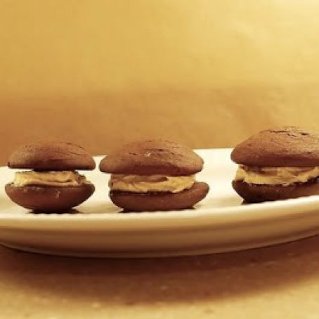 Chocolate-Espresso Whoopie Pie with Peanut Butter Frosting