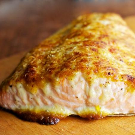 Oven Roasted Salmon with Parmesan-Mayo Crust