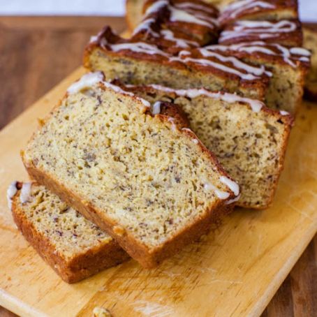 Banana Bread with Vanilla Browned Butter Glaze