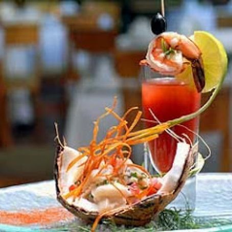 Scallop Ceviche with “Red Sky” Sauce