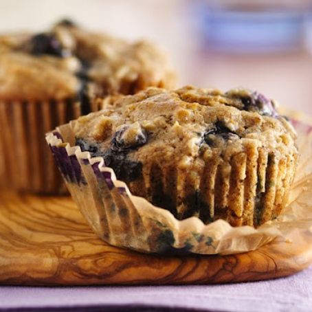 Oatmeal Whole Wheat Blueberry Muffins