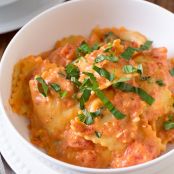 Ravioli with Creamy Sun-dried Tomato and Basil Sauce