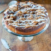 Cinnamon Roll Coffee Cake with Cream Cheese Glaze