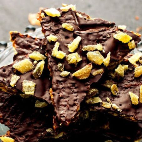 Matzo Toffee With Candied Ginger