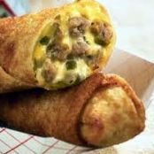 Portabella and Sausage Egg Rolls