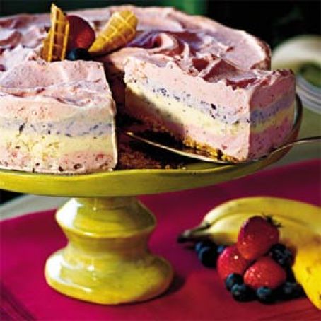 Strawberry Smoothie Ice-Cream Pie