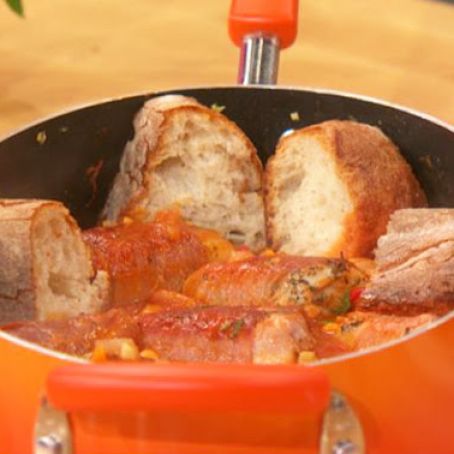 Prosciutto-Wrapped Chicken with Cannellini Beans