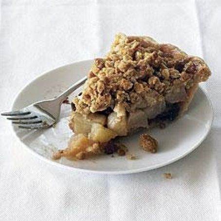 Fresh Pear Pie with Dried Cherries and Brown Sugar Streusel