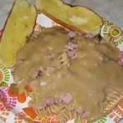 Noodles and Ham with Pineapple Rum Sauce