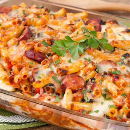 Baked Ziti with Chorizo and Spinach