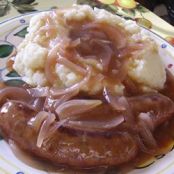True Bangers and Mash with Onion Gravy