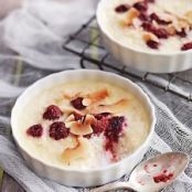 Coconut Rice Puddings with Raspberries