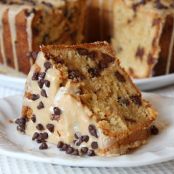 Chocolate Chip Peanut Butter Pound Cake with Glaze