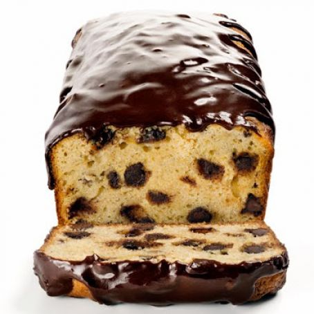 Banana Bread With Chocolate Chips and Chocolate Glaze