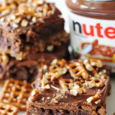 Nutella Pretzel Brownies