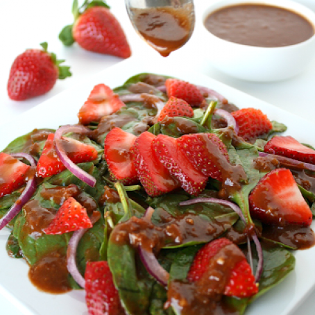 Strawberry Spinach Salad with Tomato Balsamic Vinaigrette