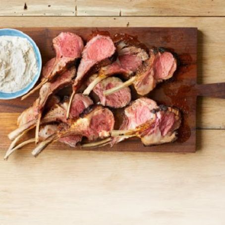 Spice Rubbed Lamb Rack with Yogurt and Fresh Herbs