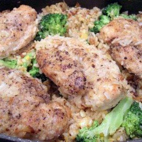 Chicken and Rice With Broccoli and Cheddar