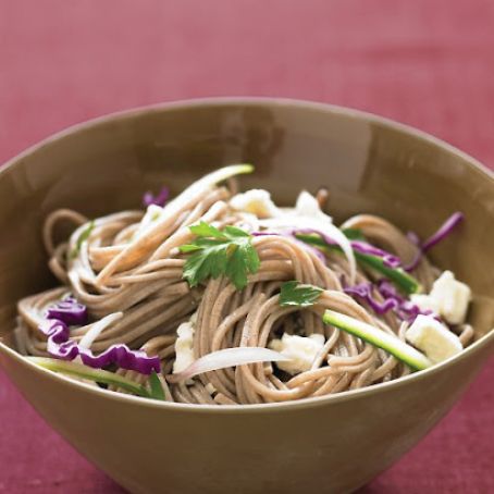 Cold Soba Salad with Feta and Cucumber