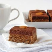 square - no-bake fudge topped gingerbread