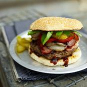 CHEDDAR CHEESE BURGER w/ONIONS & TOMS