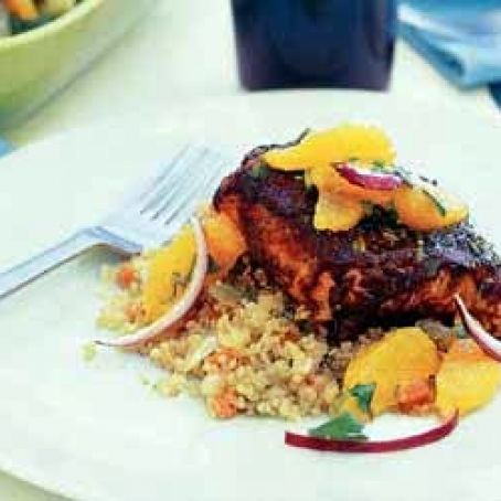 Chile Glazed Salmon with Orange Salsa