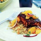 Chile Glazed Salmon with Orange Salsa