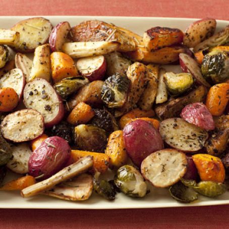 Roasted Potatoes, Carrots, Parsnips and Brussel Sprouts by Giada De Laurentiis