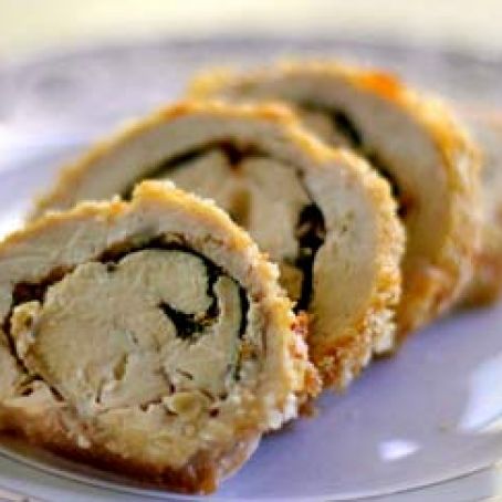 Boursin Stuffed Chicken over Baby Greens