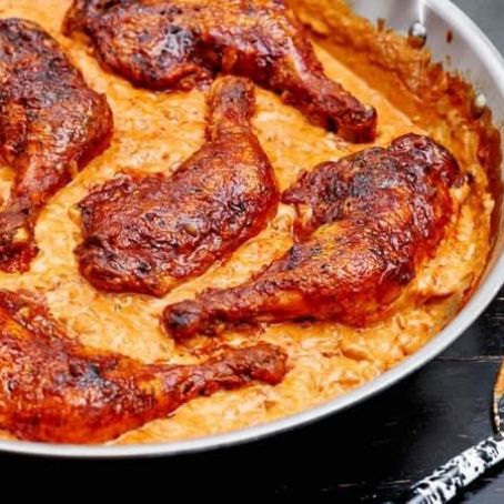 Chicken paprika shrimp and dumpling