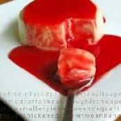 Coffee Infused Panna Cotta with Raspberry Puree