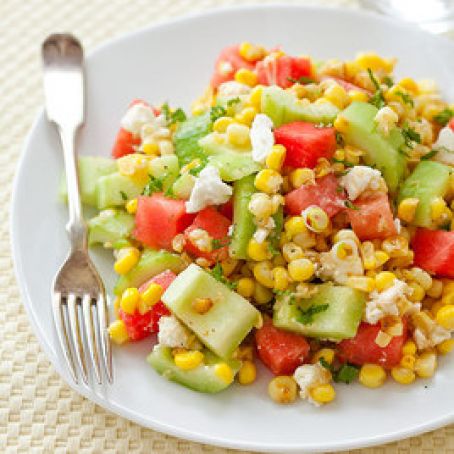 Watermelon-Feta Fresh Corn Salad