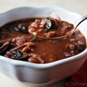 Mushroom-Barley Soup with Cannellini Beans and Cabbage