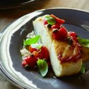 Halibut w/Pepitas, Capers and Tomatoes