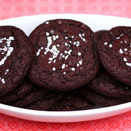 Chocolate Caramel Cookies with Sea Salt