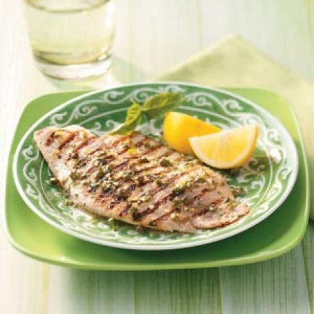Grilled Tilapia with Lemon Basil Vinaigrette Recipe