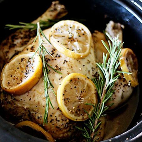 Slow Cooker Lemon Garlic Chicken