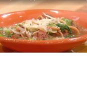 Mini Meatball Soup with Broken Spaghetti and Escarole