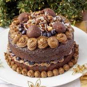 Chocolate Brownie Layered Cake with Chocolate Avocado Frosting