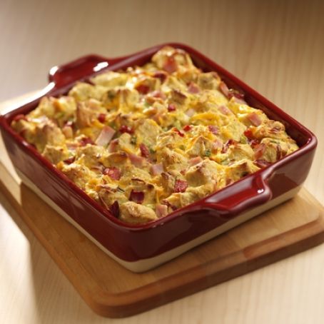 Canadian Bacon and Rye Strata (Egg Beaters)