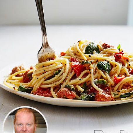Spaghetti with Chorizo and Olives